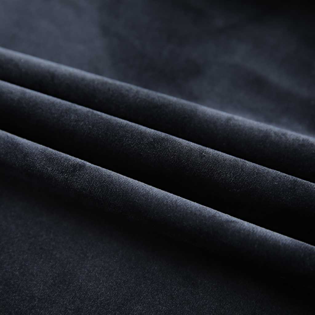 vidaXL Blackout Curtains 2 pcs with Hooks Velvet Black 140x225 cm