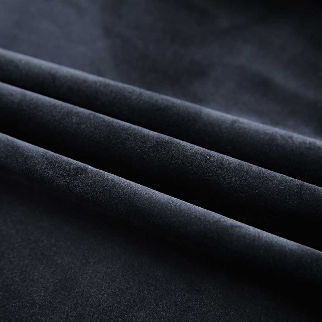 134494 vidaXL Blackout Curtains 2 pcs with Hooks Velvet Black 140x245 cm