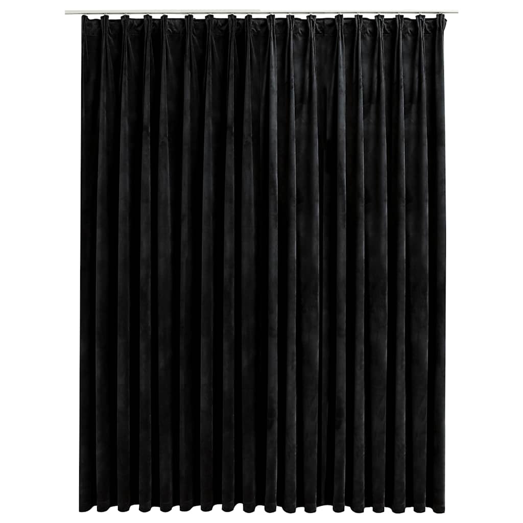 134495 vidaXL Blackout Curtain with Hooks Velvet Black 290x245 cm