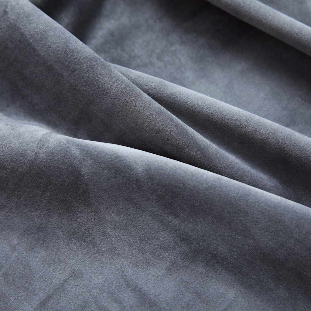 134497 vidaXL Blackout Curtains with Rings 2 pcs Velvet Anthracite 140x225 cm