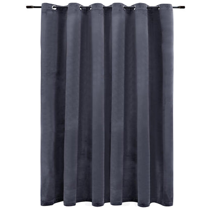 134499 vidaXL Blackout Curtain with Metal Rings Velvet Anthracite 290x245 cm