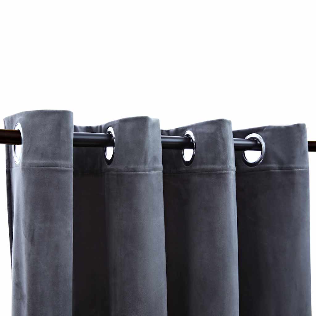 vidaXL Blackout Curtain with Metal Rings Velvet Anthracite 290x245 cm