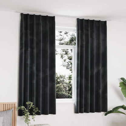 134500 vidaXL Blackout Curtains 2 pcs with Hooks Velvet Anthracite 140x175 cm