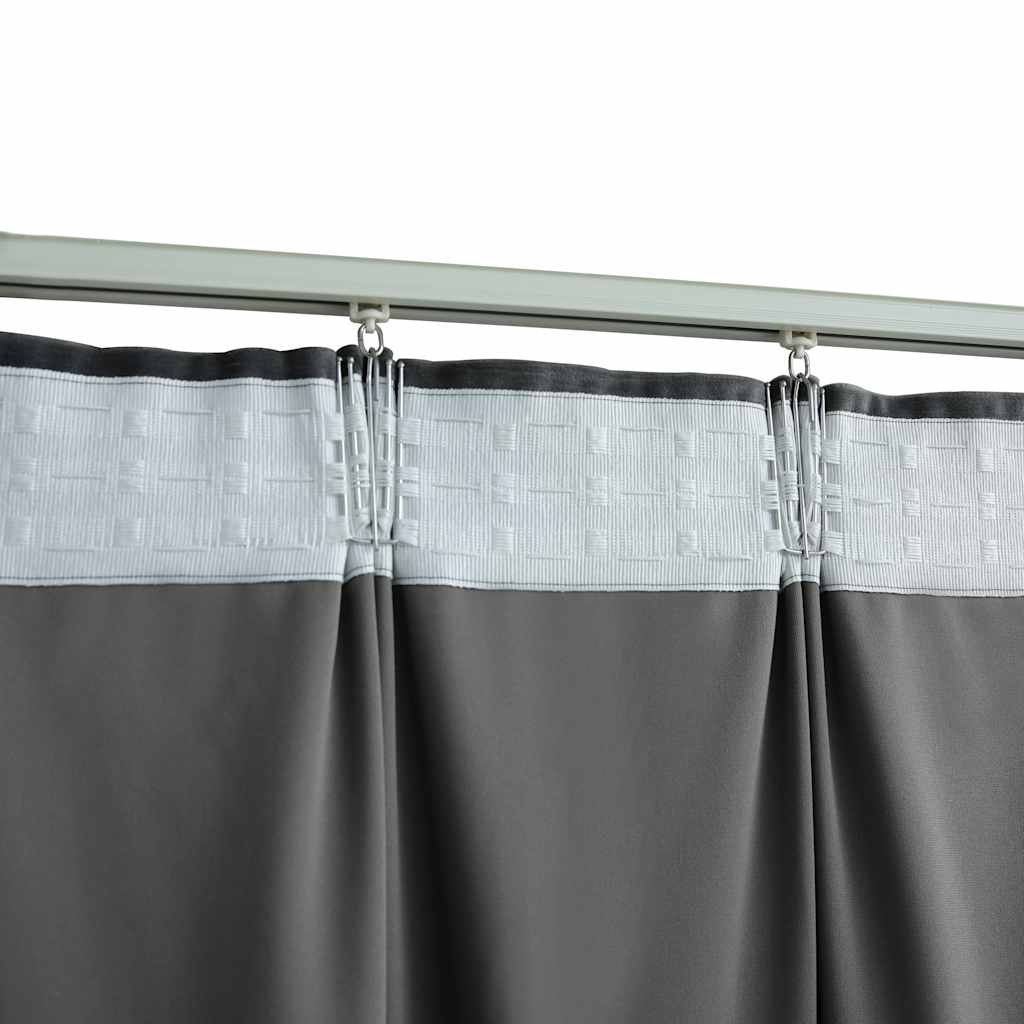 vidaXL Blackout Curtains 2 pcs with Hooks Velvet Anthracite 140x225 cm