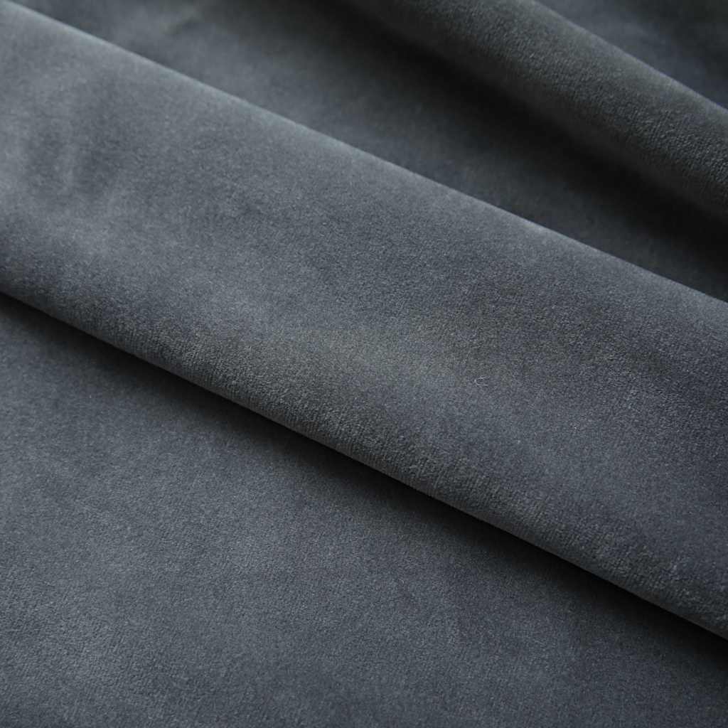 134502 vidaXL Blackout Curtains 2 pcs with Hooks Velvet Anthracite 140x245 cm