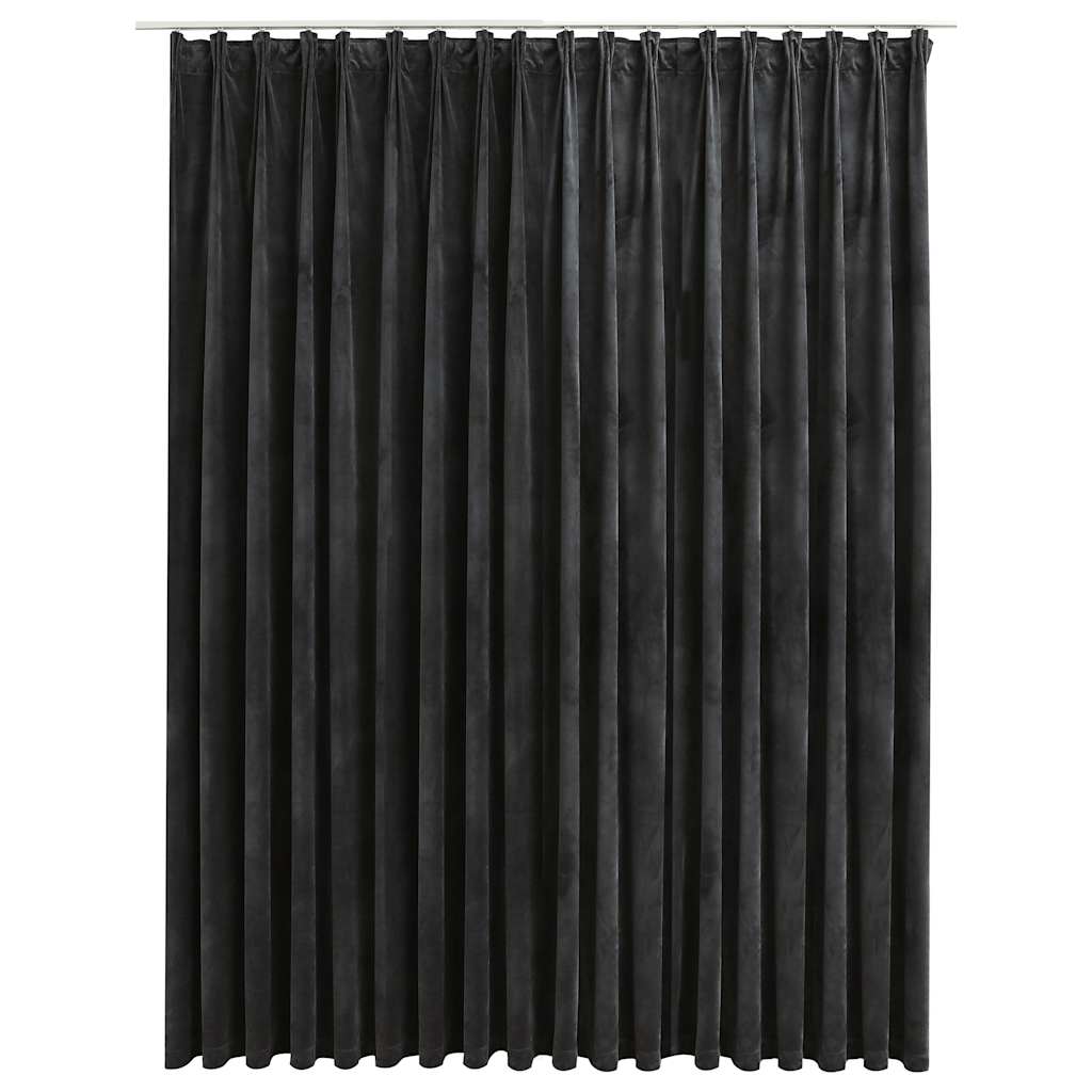 134503 vidaXL Blackout Curtain with Hooks Velvet Anthracite 290x245 cm