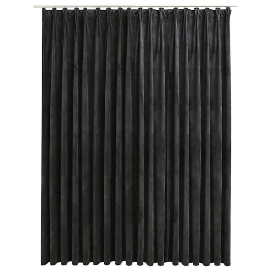 134503 vidaXL Blackout Curtain with Hooks Velvet Anthracite 290x245 cm