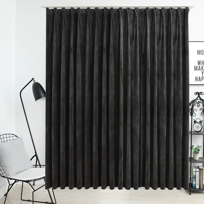 134503 vidaXL Blackout Curtain with Hooks Velvet Anthracite 290x245 cm
