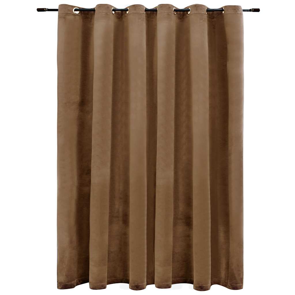 vidaXL Blackout Curtain with Metal Rings Velvet Beige 290x245 cm