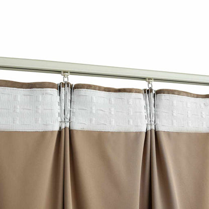 134508 vidaXL Blackout Curtains 2 pcs with Hooks Velvet Beige 140x175 cm