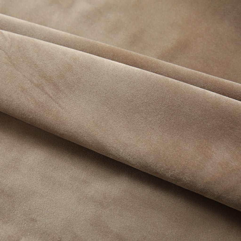 134509 vidaXL Blackout Curtains 2 pcs with Hooks Velvet Beige 140x225 cm
