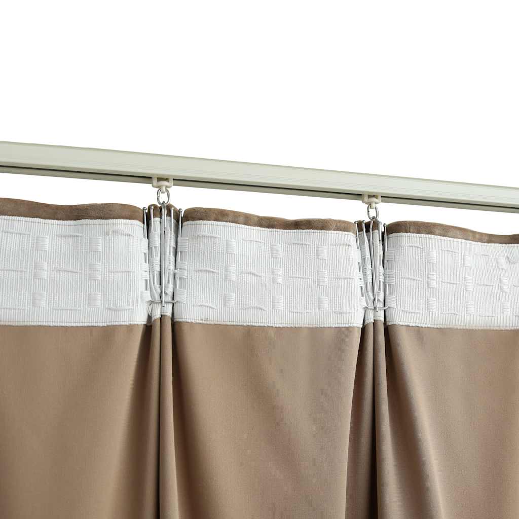 vidaXL Blackout Curtains 2 pcs with Hooks Velvet Beige 140x245 cm