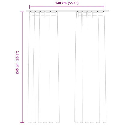 vidaXL Blackout Curtains 2 pcs with Hooks Velvet Beige 140x245 cm