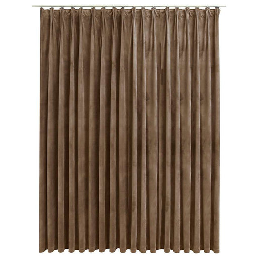 134511 vidaXL Blackout Curtain with Hooks Velvet Beige 290x245 cm