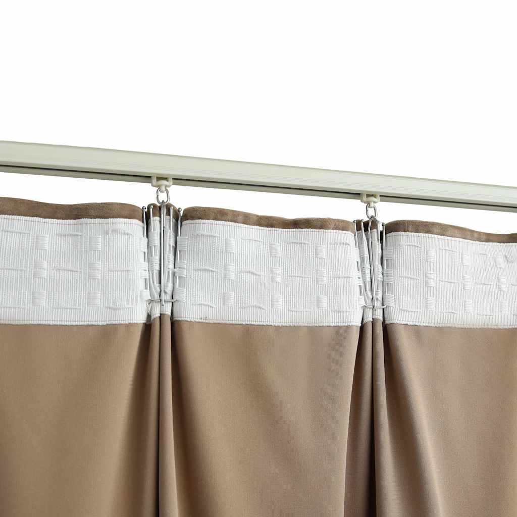 134511 vidaXL Blackout Curtain with Hooks Velvet Beige 290x245 cm
