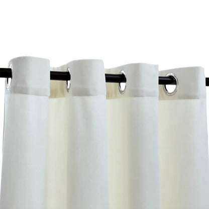 134513 vidaXL Blackout Curtains with Rings 2 pcs Velvet Cream 140x225 cm
