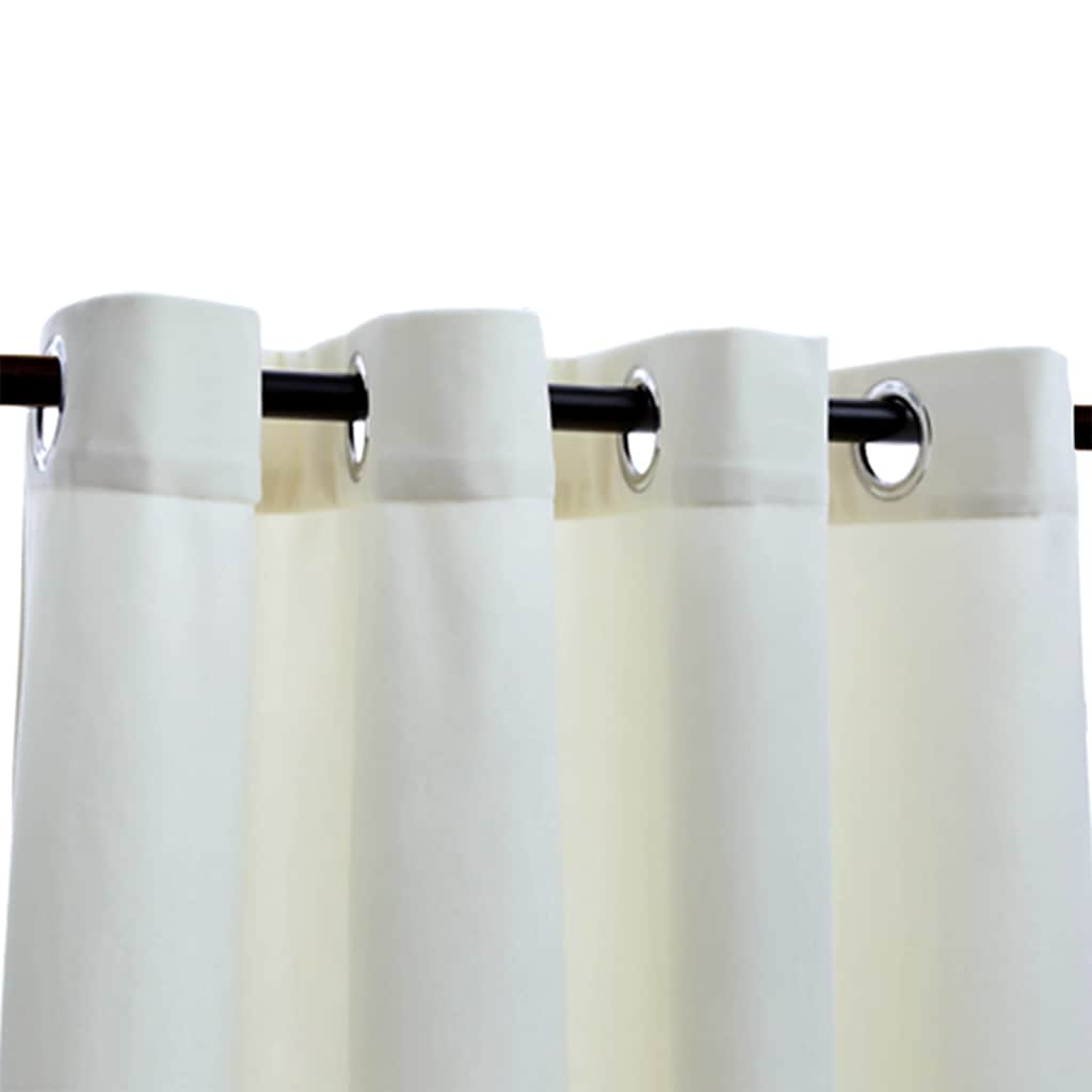 134515 vidaXL Blackout Curtain with Metal Rings Velvet Cream 290x245 cm