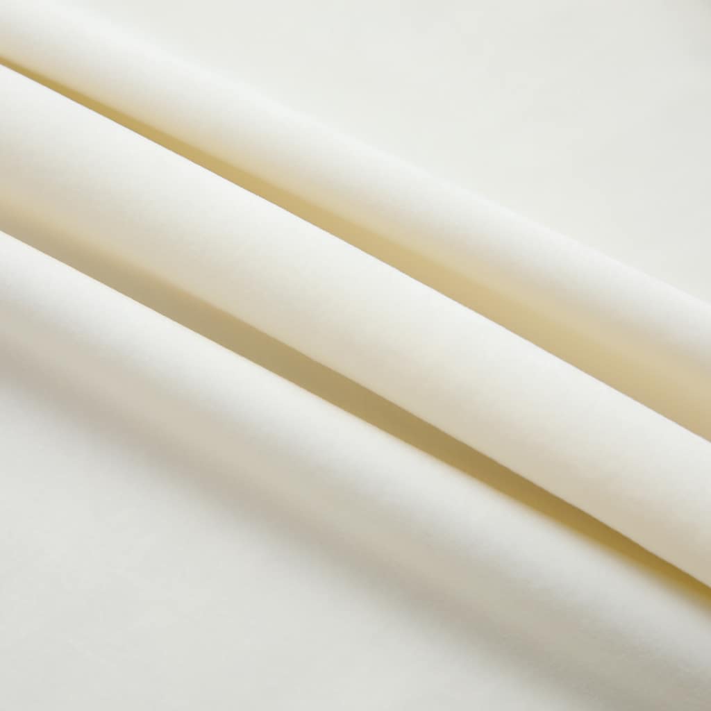 vidaXL Blackout Curtains 2 pcs with Hooks Velvet Cream 140x225 cm