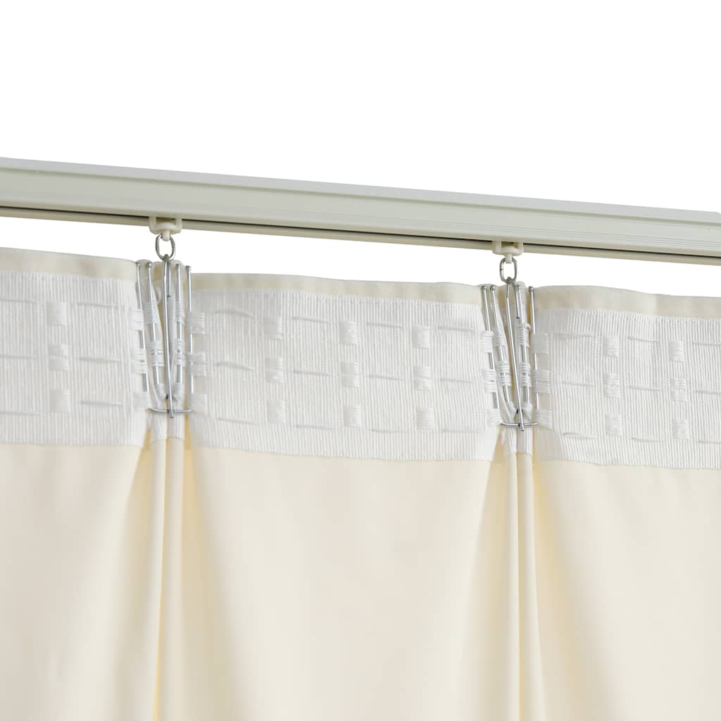 vidaXL Blackout Curtains 2 pcs with Hooks Velvet Cream 140x225 cm