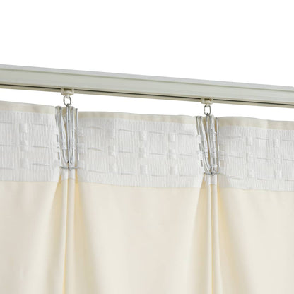 vidaXL Blackout Curtains 2 pcs with Hooks Velvet Cream 140x225 cm