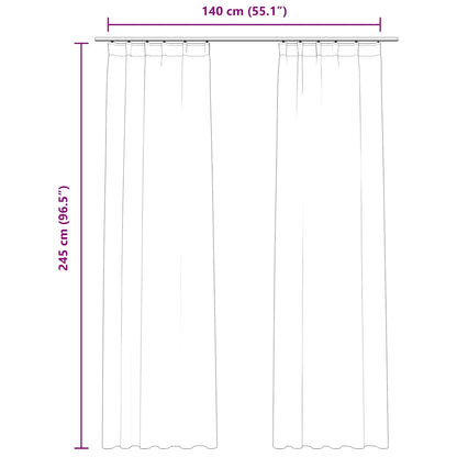 134518 vidaXL Blackout Curtains 2 pcs with Hooks Velvet Cream 140x245 cm