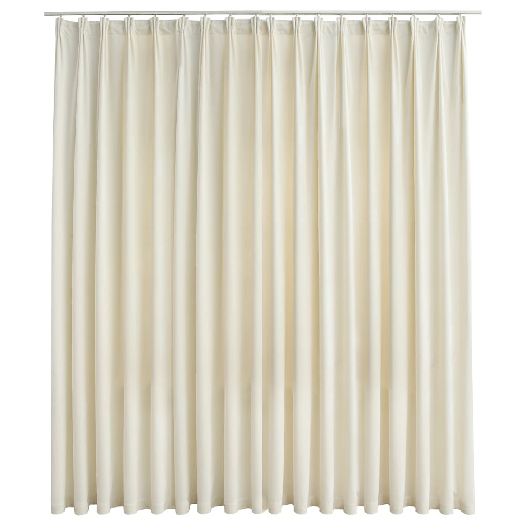 vidaXL Blackout Curtain with Hooks Velvet Cream 290x245 cm