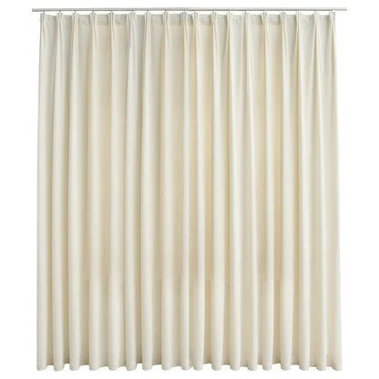 vidaXL Blackout Curtain with Hooks Velvet Cream 290x245 cm