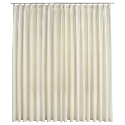 134519 vidaXL Blackout Curtain with Hooks Velvet Cream 290x245 cm