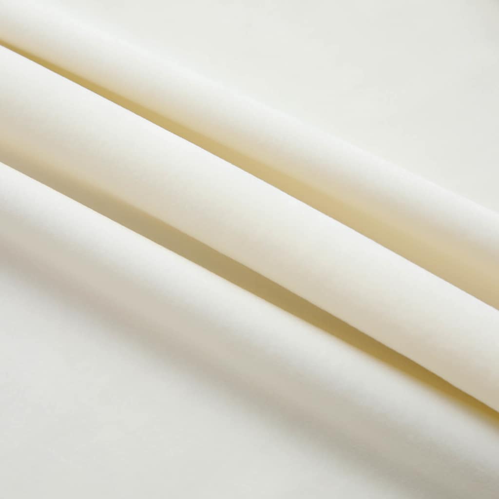 134519 vidaXL Blackout Curtain with Hooks Velvet Cream 290x245 cm