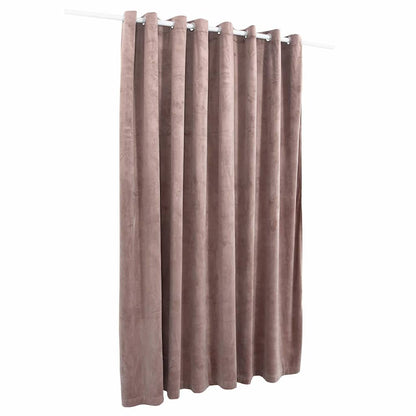 134523 vidaXL Blackout Curtain with Metal Rings Velvet Antique Pink 290x245 cm