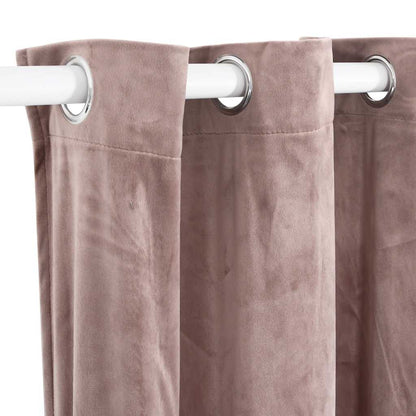 vidaXL Blackout Curtain with Metal Rings Velvet Antique Pink 290x245 cm