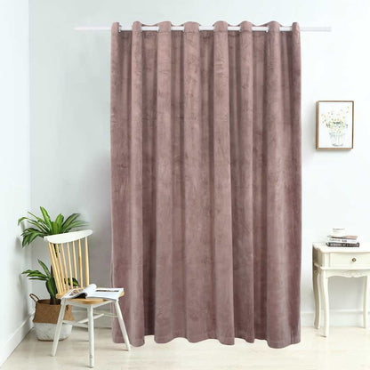 vidaXL Blackout Curtain with Metal Rings Velvet Antique Pink 290x245 cm