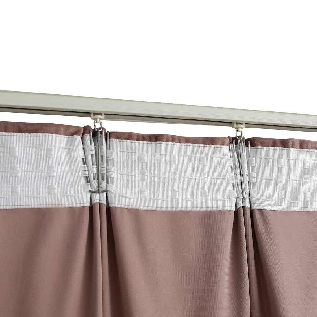 vidaXL Blackout Curtains 2pcs with Hooks Velvet Antique Pink 140x175cm