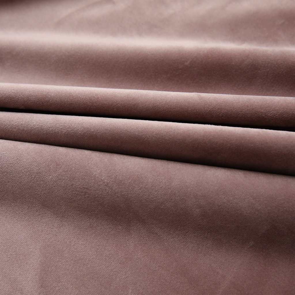 134525 vidaXL Blackout Curtains 2 pcs with Hooks Velvet Antique Pink 140x225cm