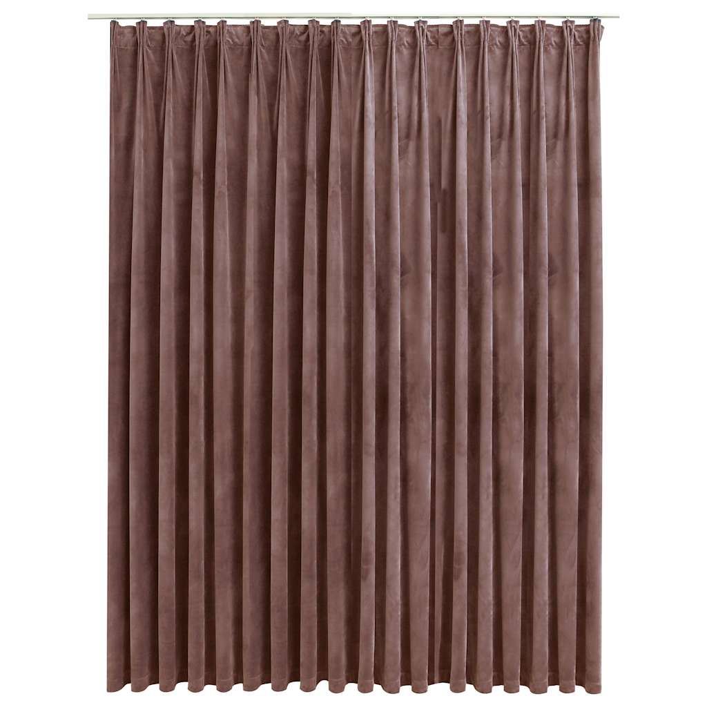134527 vidaXL Blackout Curtain with Hooks Velvet Antique Pink 290x245 cm