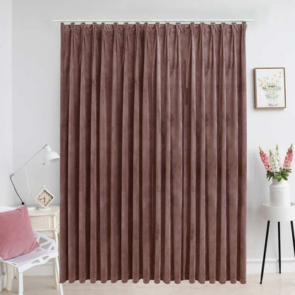 134527 vidaXL Blackout Curtain with Hooks Velvet Antique Pink 290x245 cm