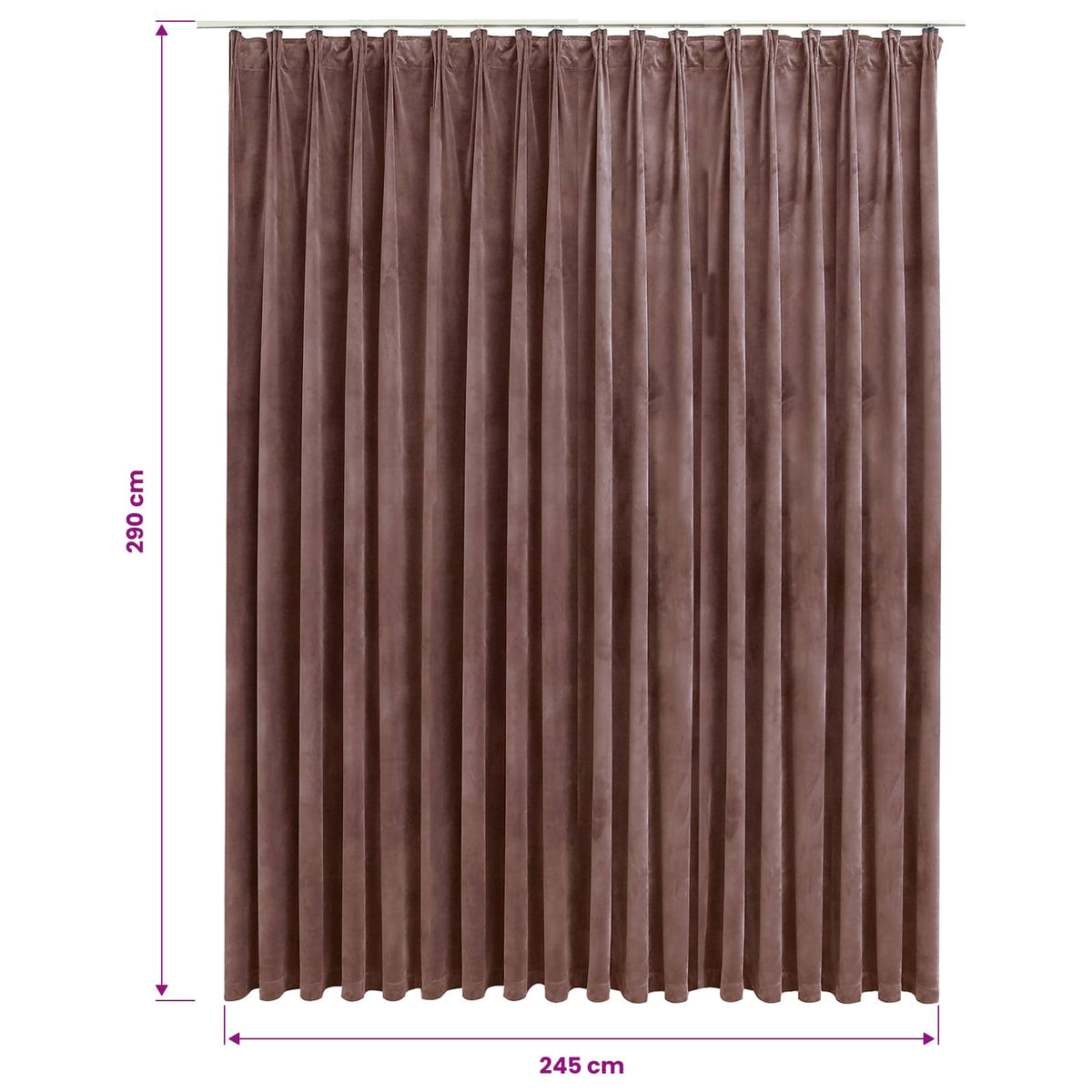 134527 vidaXL Blackout Curtain with Hooks Velvet Antique Pink 290x245 cm