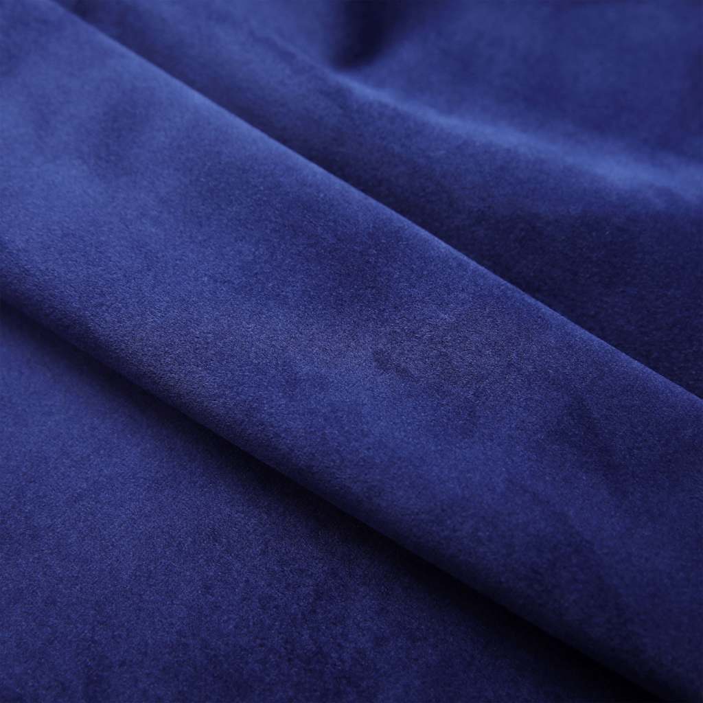 134529 vidaXL Blackout Curtains with Rings 2 pcs Velvet Dark Blue 140x225 cm