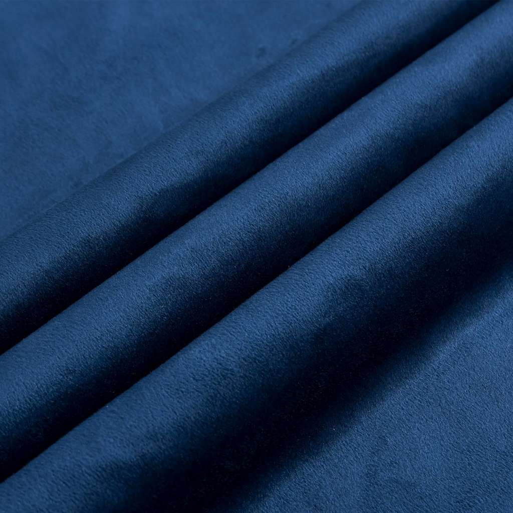 134531 vidaXL Blackout Curtain with Metal Rings Velvet Dark Blue 290x245 cm