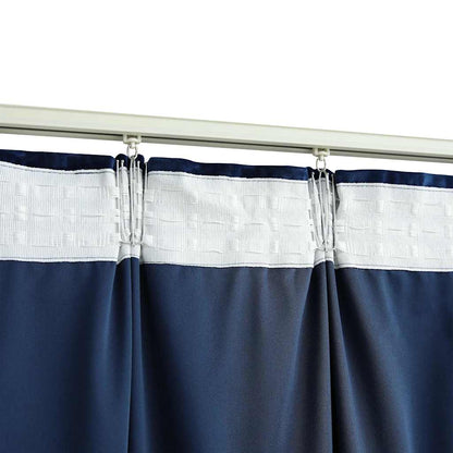 134532 vidaXL Blackout Curtains 2 pcs with Hooks Velvet Dark Blue 140x175 cm