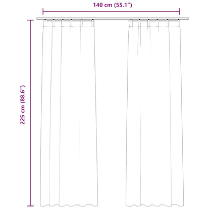 vidaXL Blackout Curtains 2 pcs with Hooks Velvet Dark Blue 140x225 cm