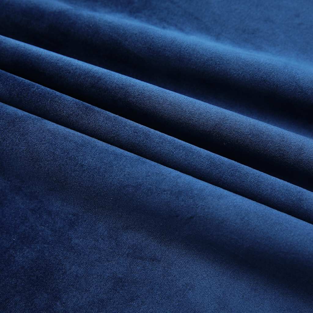 134534 vidaXL Blackout Curtains 2 pcs with Hooks Velvet Dark Blue 140x245 cm