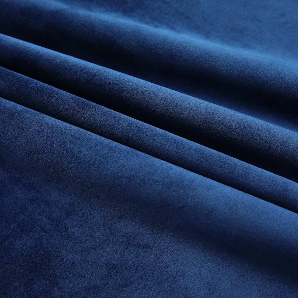 vidaXL Blackout Curtains 2 pcs with Hooks Velvet Dark Blue 140x245 cm