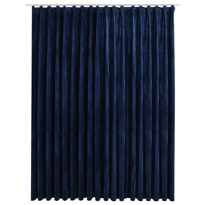 134535 vidaXL Blackout Curtain with Hooks Velvet Dark Blue 290x245 cm