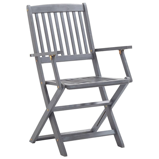 vidaXL Folding Chairs 2 pcs Solid Acacia Wood