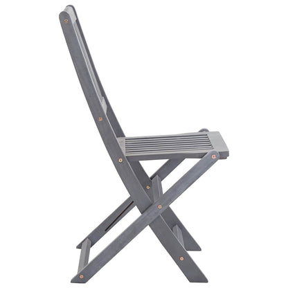 vidaXL Outdoor Chair | Set of 2 | Grey | Solid Acacia wood | Medium | Foldable