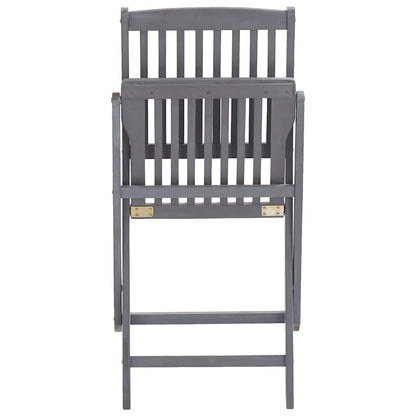 vidaXL Outdoor Chair | Set of 2 | Grey | Solid Acacia wood | Medium | Foldable