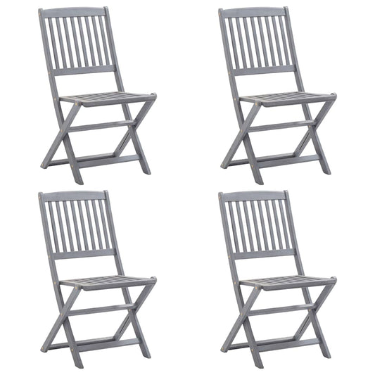 vidaXL Folding Chairs 4 pcs Solid Acacia Wood