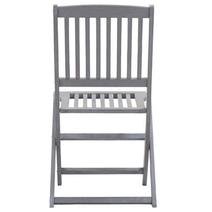 vidaXL Outdoor Chair | Set of 4 | Grey | Solid Acacia wood | Medium | Foldable