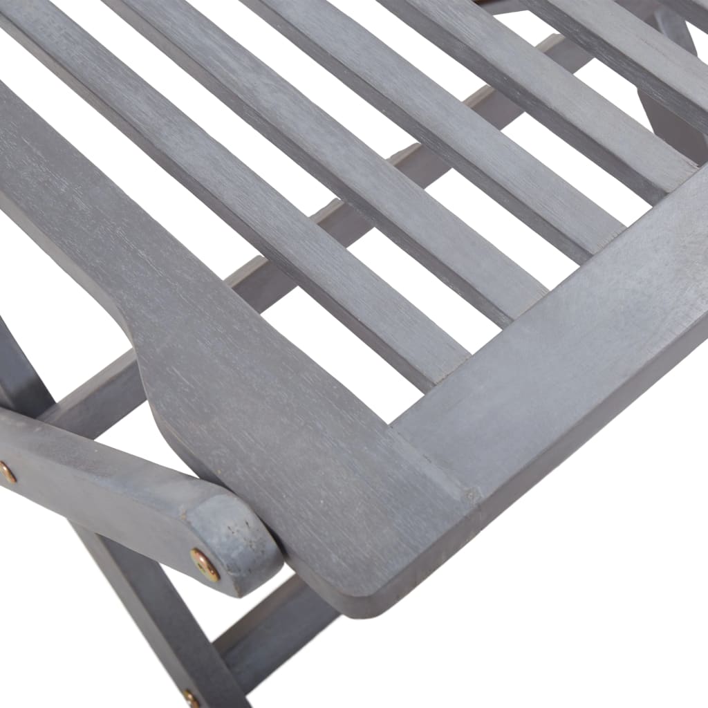 vidaXL Outdoor Chair | Set of 4 | Grey | Solid Acacia wood | Medium | Foldable